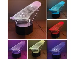 Klarigo® Nachtlamp - 3D LED Lamp Illusie – 16 Kleuren – Bureaulamp – Skateboard - Tony Hawk - Sfeerlamp – Nachtlampje Kinderen – Creative lamp - Met afstandsbediening