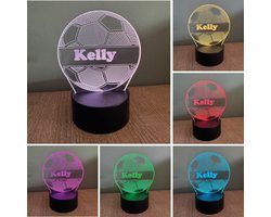 Klarigo® Nachtlamp - Voetbal - Custom - Maatwerk - Eigen Naam - Naam - 3D LED Lamp Illusie – 16 Kleuren – Bureaulamp – Sfeerlamp – Nachtlampje Kinderen – Creative lamp - Met afstandsbediening - WK 2026