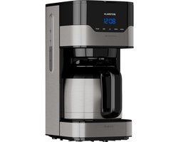 Klarstein 1,2 L Koffiezetapparaat met Thermoskan en Timer, Filterkoffiezetapparaat voor 10 Kopjes, 800 W Grote Filterkoffiemachine, Koffiezetapparaat met RVS Thermoskan