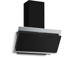 Klarstein Afzuigkap Alessia schuine - 60 cm, 404 m³/u luchtstroom, A+++ energie, ledverlichting, roestvrij staal en zwart glas, 3+booststanden, stil, recirculatie en afzuiging, afzuigkap - 55W - voor Keuken - RVS - Dampkap - Wasemkap