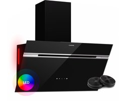 Klarstein Alina Afzuigkap - 70cm Afzuigkap, 600 m³/h Luchtstroom, A-Energie-efficiëntie, Touch Control, LED-verlichting, Stil 68 dB, Afvoer & Recirculatie, Zwart