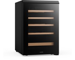 Klarstein Bevora wijnkoelkast 20 flessen – Vrijstaande wijnkoeler, touch control, 4-18 °C, deur met uv-glas, ledverlichting, houten schappen