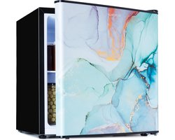 Klarstein CoolArt koel-vriescombinatie - koelkast met 2 koelniveaus, frontdesign, thermostaat met 5 standen, 0 tot 10 °C, inhoud: 45 liter, motief: pastel