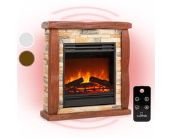 Klarstein Deko Kamin met LED Flammen, Elektro Kamin met Heizung, 1800W Elektrischer Kamin, Sparsamer Kamin Elektrisch, Wandkamin met Fernbedienung & Timer, Elektrische Kamine met Polystone Gehäuse – geschikt voor thuisfitness en sportschoolgebruik, d