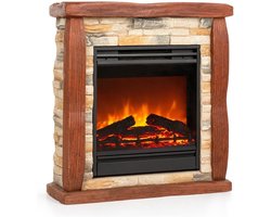 Klarstein Lienz Elektrische Haard Elektrische Haard - 1800 W - 2 Warmtestanden: 900 / 1800 W - Openwindow Detectie - Vlammenillusie: Zonder Vuur En Rook - Dimbare Verlichting - Polystone Steendecoratie - Thermostaat - Afstandsbediening - Rood/Bruin