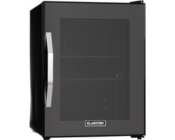 Klarstein Mini Koelkast met Glazen Deur, Mini Koelkast voor Kamer, Kleine Drankkoelkast met Verstelbare Planken, 33 Liter, Stille Indoor/Outdoor Koelkast - Compact - Zwart - LED Touch - Mini Fridge - Hotelkoelkast - Kleine Koelkast