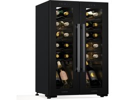 Klarstein Shiraz Wijnkoelkast - 2 Koelzones - Touch control - LED verlichting - Vrijstaand - Zwart