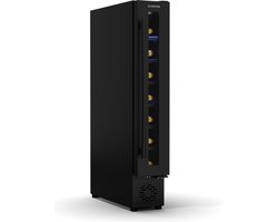 Klarstein Vinovilla 7 Uno Inbouw Wijnkoeler - 7 Flessen, 1 Zone, 5-18 °C, Led-Verlichting, Stille Werking, Matzwart, Slank Model