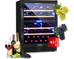 Klarstein Vinovilla Wijnkoelkast - 2 Zones - Geruisloos - 5-20 °C - 43 Flessen - Zwart