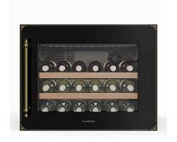 Klarstein Vinsider Victoria 28 Wijnkoelkast - 28 Flessen - Touch - UV-Bescherming - LED - 2 Planken - Wijnklimaatkast - Zwart