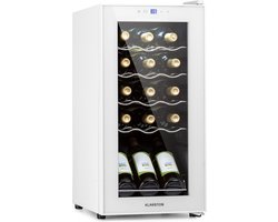 Klarstein WeinKoelkast, 1 Zonen GetränkeKoelkast Klein, Freistehender Kleiner Weinschrank, 44L Wein-Koelkast mit Glastür, Indoor/Outdoor FlaschenKoelkast, Wine Fridge 15 Flaschen - krachtige en efficiënte werking