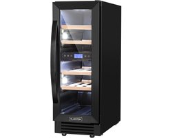 Klarstein Wijnkoeler Vinovilla 17 Built-In Duo twee zones wijnkoelkast 53l 17 fl. 3-kleuren glazen deur - Wijnklimaatkast - 29.5 cm - 2 Zones Vrijstaand Inbouw - Wit - glas - Rood - Wijnkast - Wine Cooler - Wine Fridge