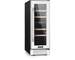 Klarstein Wijnkoeler Vinovilla 17 Built-In Duo twee zones wijnkoelkast 53l 17 fl. 3-kleuren glazen deur - Wijnklimaatkast - 29.5 cm - 2 Zones Vrijstaand Inbouw - Wit - glas - Rood - Wijnkast - Wine Cooler - Wine Fridge