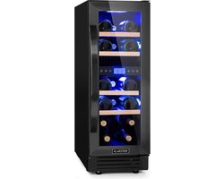 Klarstein Wijnkoeler Vinovilla 17 Built-In Duo twee zones wijnkoelkast 53l 17 fl. 3-kleuren glazen deur - Wijnklimaatkast - 60 cm - 2 Zones Vrijstaand Inbouw - Wit - glas - Rood - Wijnkast - Wine Cooler - Wine Fridge