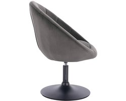 Klarven® Barkruk Fluweel donkergrijs - Barkrukken Set van 2 - Barkrukken met Rugleuning - Fluwelen Barkruk - Bar Stool - Draaibaar, In hoogte verstelbaar - Met armleuningen, stevig frame - Zithoogte 45-57cm