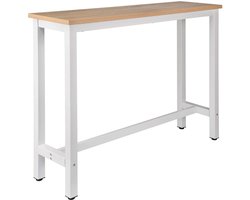Klarven® Bartafel Bartafel Lichteiken - Bartafel Keuken - Bartafel Set - Bar Table - Metalen frame, slijtvast MDF blad, antikras rubberen poten - Veelzijdig als keukentafel of partytafel - Rechthoekig b140xd40xh100cm