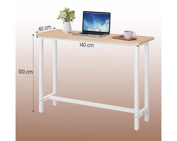 Klarven® Bartafel Bartafel Zwart - Bartafel Keuken - Bartafel Set - Bar Table - Metalen frame, slijtvast MDF blad, antikras rubberen poten - Veelzijdig als keukentafel of partytafel - Rechthoekig b140xd40xh100cm