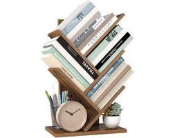 Klarven® Boekenkast Bruin - Boomvormige Boekenkast - Boekenkastje - Boekenkasten - Bookcase - Hoekkast Zonder Deuren - 17,2x30x51 cm