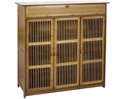 Klarven® Schoenenkast - Vrijstaande Schoenenkast - Schoenenkastje - 3 Deuren, 4 Niveaus - Veel Opbergruimte - Voor Hal en Kast - B93xd32xh98cm