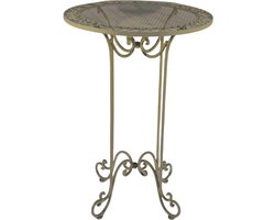 Klassiek witte bartafel - Tuintafel - Metaal - 101 cm hoog