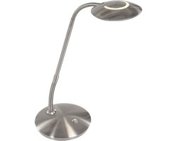 Klassieke bureaulamp messing met dimmer | 1 lichts | grijs / staal / zilver | kunststof / metaal | Ø 15,5 cm | 42 cm | modern / industrieel design
