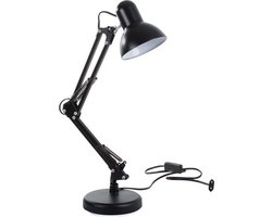 Klassieke bureaulamp retro verstelbaar 40W zwart
