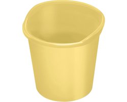 Klassieke Gele Prullenbak 13 Liter - Stijlvolle Afvalbak voor Kantoor en Kinderkamer