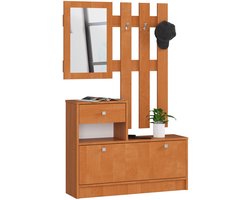 Klassieke Halmeubelset Olijfhout - Inclusief Spiegel en Opslagmogelijkheden - Zelfmontage - 90 cm Breed