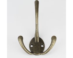 Klassieke Kapstokhaak Brons - Jashaak - Kapstokhaak met 3 haken - Wandhaak - Ophanghaak - Kledinghaak - Kapstok haken - Handdoekhaakjes