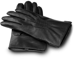 Klassieke leren touchscreen heren handschoenen maat L - kleur zwart