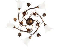 Klassieke Plafondlamp Smeedijzer Bruin Goud voor Woonkamer en Eetkamer