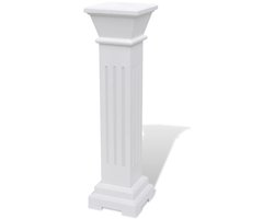 Klassieke Plantenzuil Vierkant - 66 cm Hoog - Witte Decoratiezuil van MDF - Luxe Sokkel voor Binnen - Sierzuil voor Planten en Bloemstukken - Trouwdecoratie en Woonkamer Display - Wit