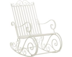 Klassieke Schommelstoel in Landelijke Stijl - Wit IJzeren Design voor Binnen en Buiten