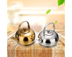 Klassieke theepot Roestvrijstalen theepot Dikke kleine theepot met zeef Zilver/gouden kokende waterketel Minikannetje Theepot Goudkleurig, 1,0L