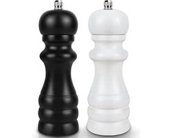 Klassieke verstelbare peper- en zoutmolen Le Creuset Chipbestendig ABS-kunststof Roestbestendig 40 gram Zwart-wit Zout- en pepermolenset Koper