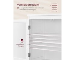 Klassieke witte badkamer- en keukenkast met 2 deuren, 2 lades en verstelbare plank - Vloerkast voor handdoeken, toiletartikelen en keukenartikelen - Duurzaam bewerkt hout - Meda Home Store