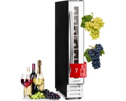 Klastein Vinovilla 7 Built-in Uno Quartz inbouw wijnkoelkast wit glas edelstaal