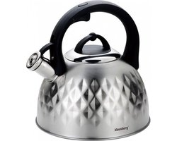 Klausberg 7549 - Traditionele fluitketel - zilver kleurig - 3 liter