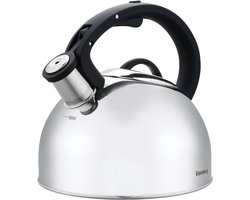 Klausberg 7910 - Fluitketel met fluit - 2.5 liter - RVS - Zilverkleurig