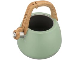 Klausberg 9039 - Fluitketel met fluit - 2.5 liter - RVS - groen
