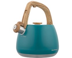 Klausberg 9040 - Fluitketel met fluit - 2.5 liter - RVS - blauw