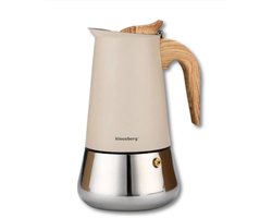 Klausberg Espresso Steel Koffiemaker - 450 ml Inductiegeschikt - KB- 7996 - Percolator - Koffiezetter - Espresso maker