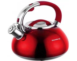 Klausberg KB-7076  fluitketel - 3L - rvs - alle warmtebronnen - Rood