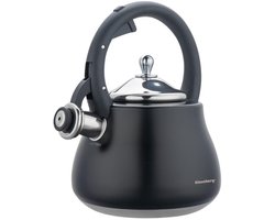 Klausberg KB-7918 - fluitketel - 2.8 L - rvs - alle warmtebronnen - zwart met zilveren elementen