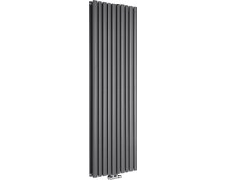 Klea Designradiator Ovaal Dubbel 1800x590mm 20 Tubes 2050 Watt Mat Zwart