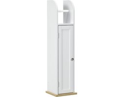 Kleankin Badkamerkastje - Hout - 20x20x80cm - Wit