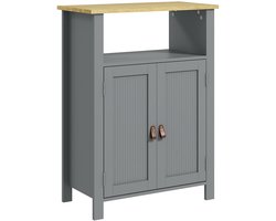 Kleankin Badkamerkastje - Hout - 60x30x80,5cm - Grijs