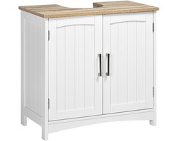 Kleankin badkamermeubel - MDF - 60x33x60cm - Wit en naturel hout
