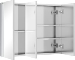 kleankin spiegelkast - met drie deuren - zilver