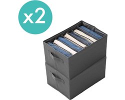 Kleding - Broeken - Lade organizer - Set van 2 - Jeans opbergbox kast - Kledingkast - Broekhanger ruimtebesparende kledinghangers